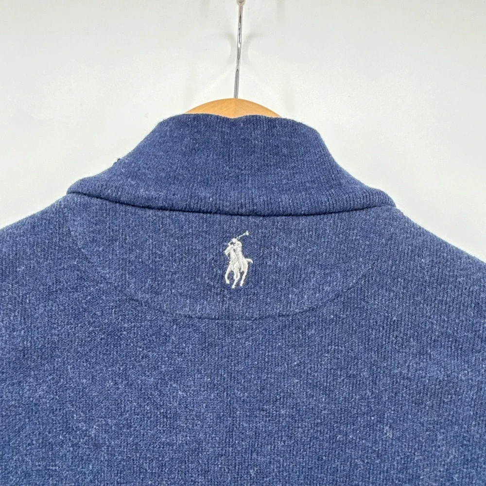 Polo Ralph Lauren Reversible Fleece Quarter Zip Pullover‎ Sweater Blue Gray XXL